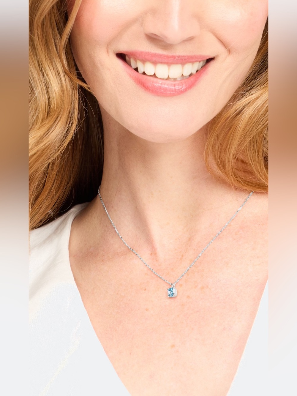 Kate Spade Silver Necklace with Blue Crystal Pendant - Picture 2 of 7